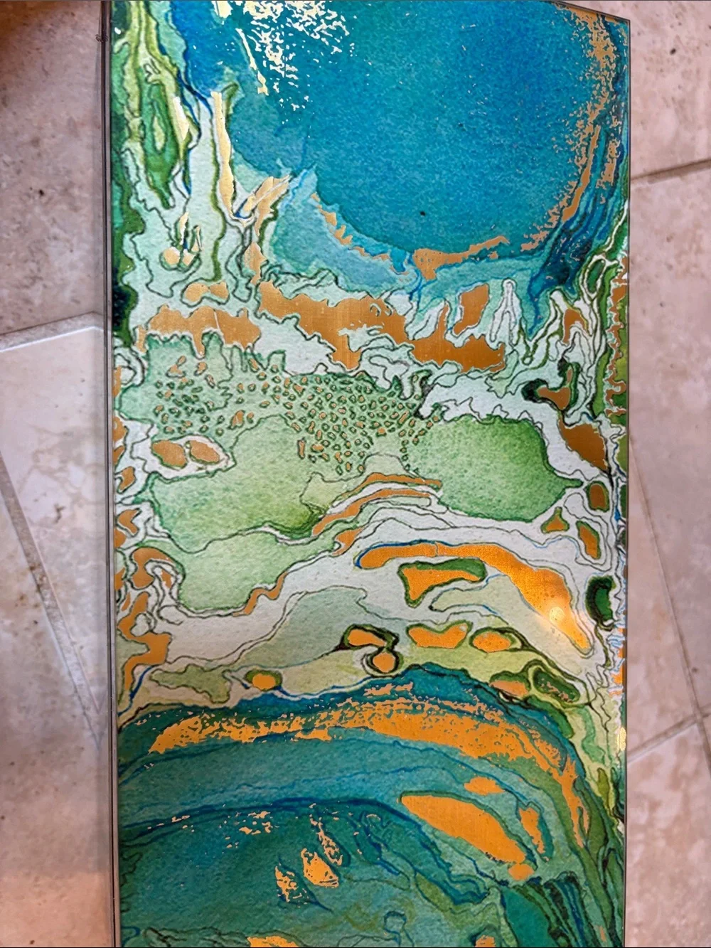 Abstract Green & Teal Marble Art
